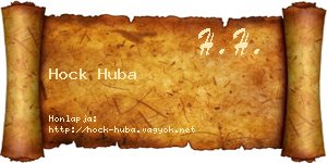 Hock Huba névjegykártya